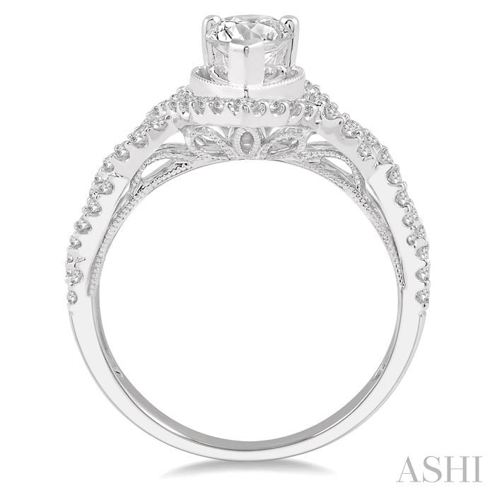 Pear Shape Halo Diamond Engagement Ring-3
