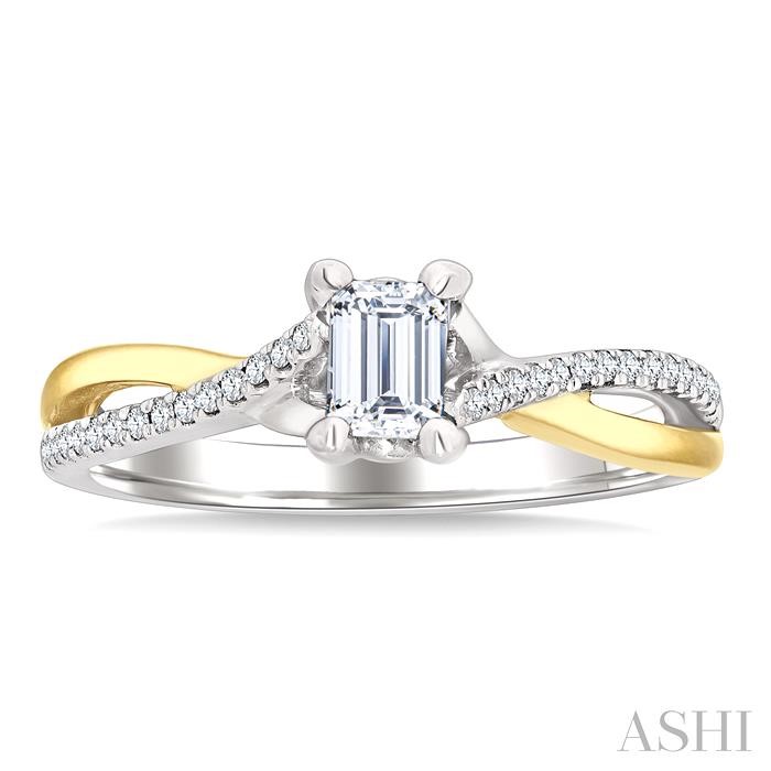 Emerald Shape Semi-Mount Diamond Engagement Ring-2