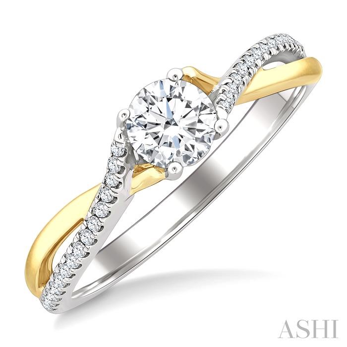 Round Shape Semi-Mount Diamond Engagement Ring