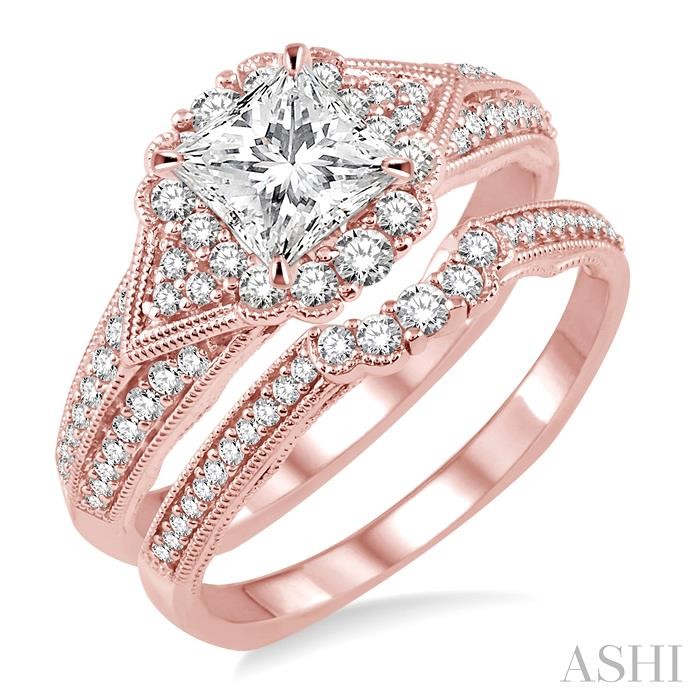 HALO DIAMOND WEDDING SET