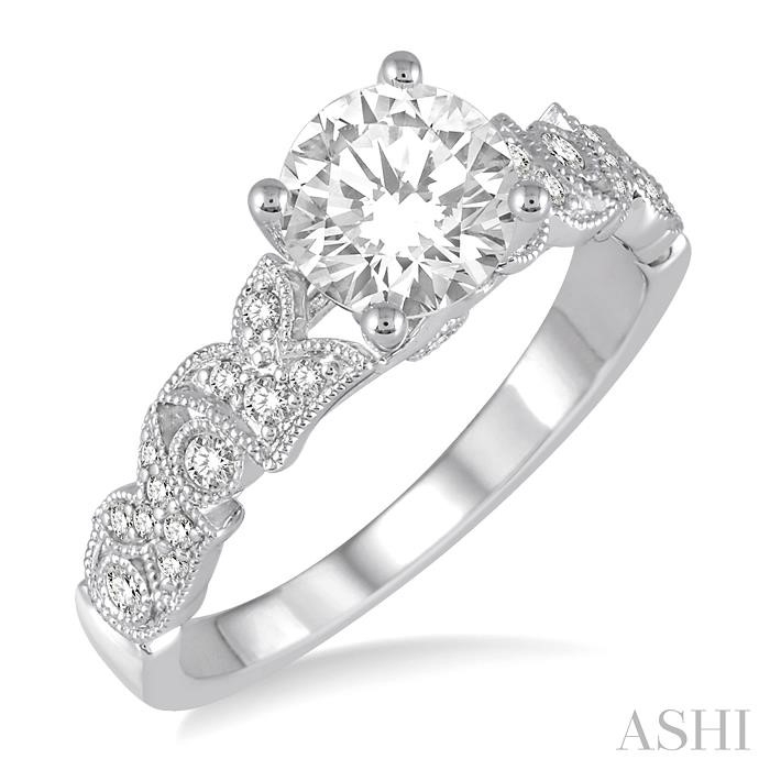 ROUND SHAPE SEMI-MOUNT DIAMOND ENGAGEMENT RING