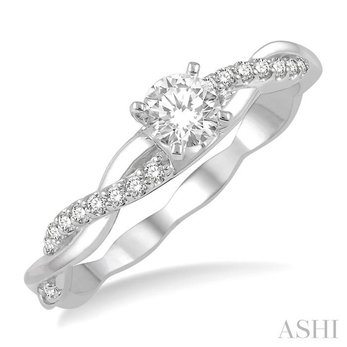 ROUND SHAPE SEMI-MOUNT DIAMOND ENGAGEMENT RING