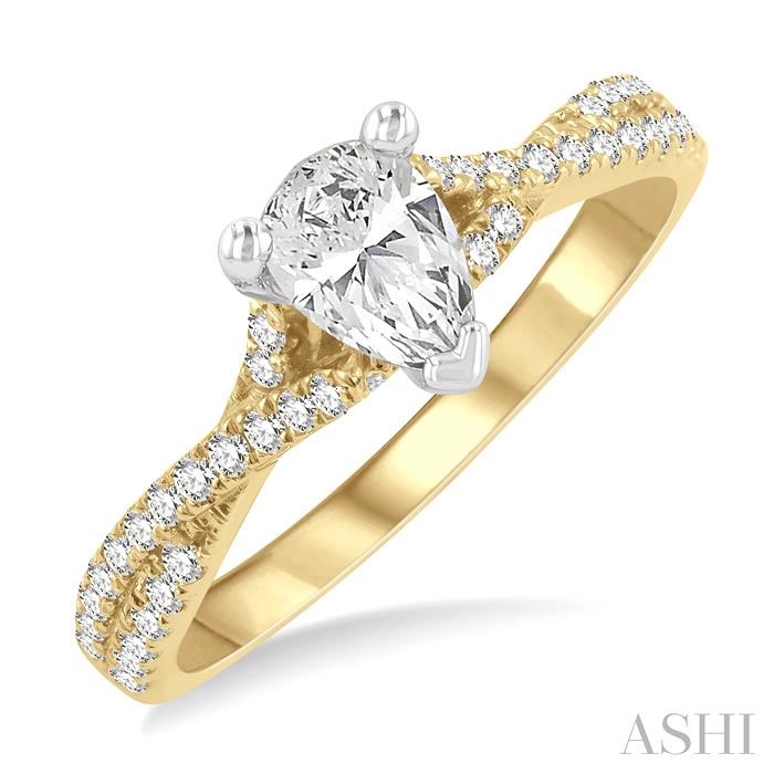 PEAR SHAPE SEMI-MOUNT DIAMOND ENGAGEMENT RING