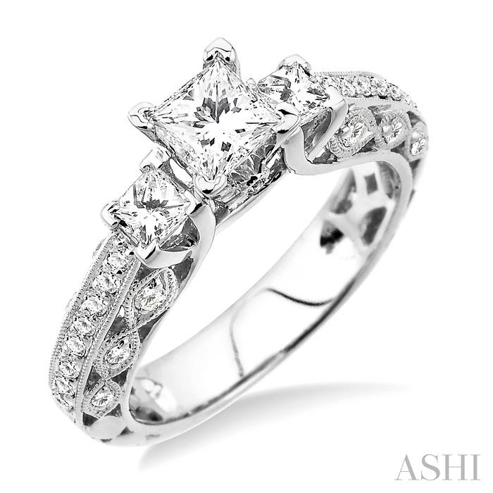 PRINCESS SHAPE PAST PRESENT & FUTURE DIAMOND ENGAGEMENT RING