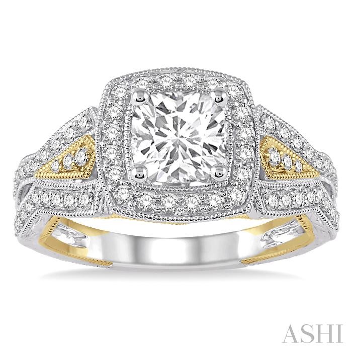 Princess Shape Halo Diamond Engagement Ring-2