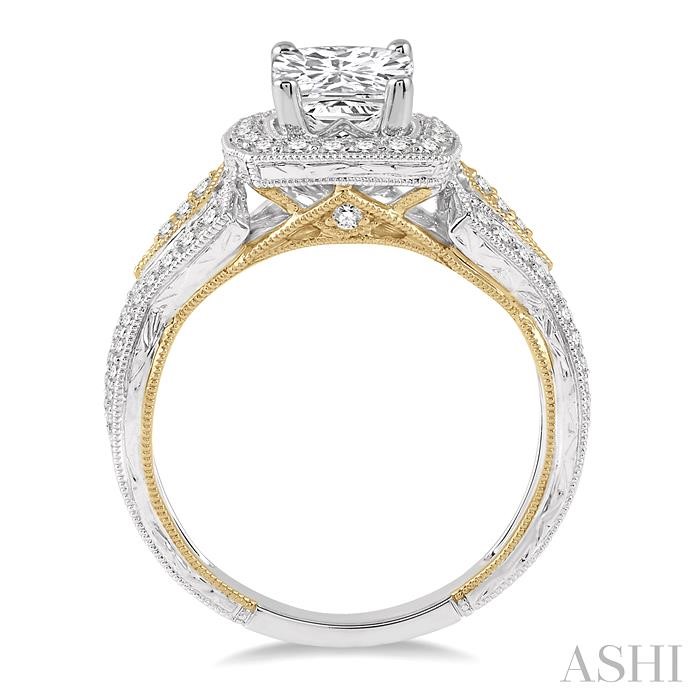 Princess Shape Halo Diamond Engagement Ring-3