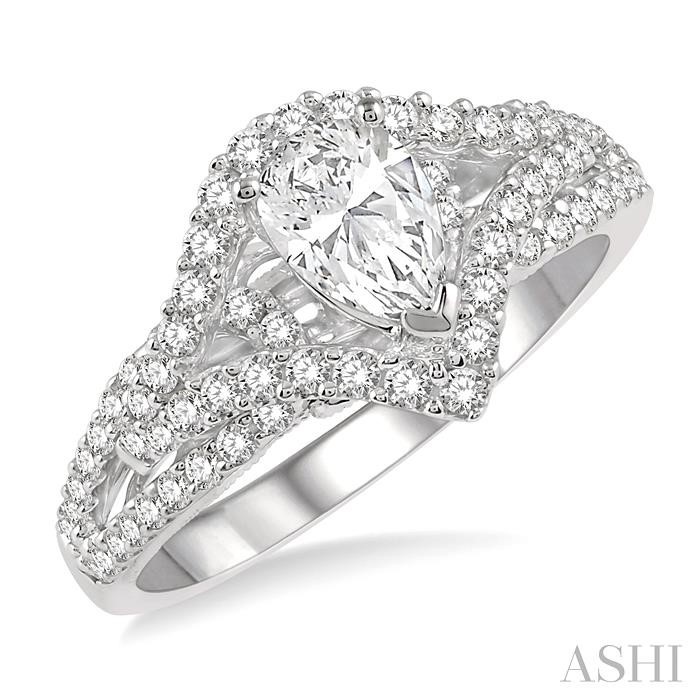 PEAR SHAPE SEMI-MOUNT DIAMOND ENGAGEMENT RING