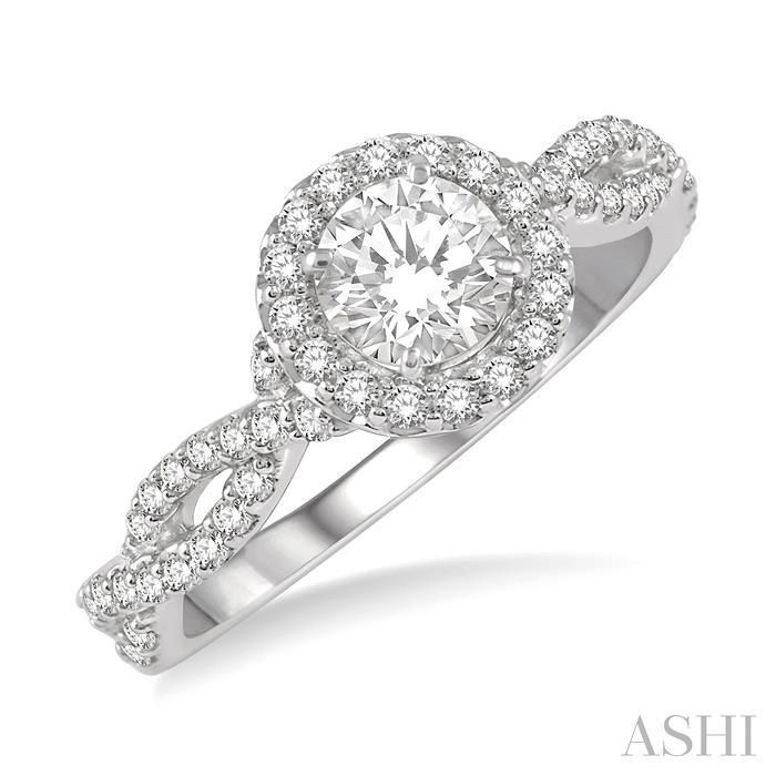 SEMI-MOUNT HALO DIAMOND ENGAGEMENT RING