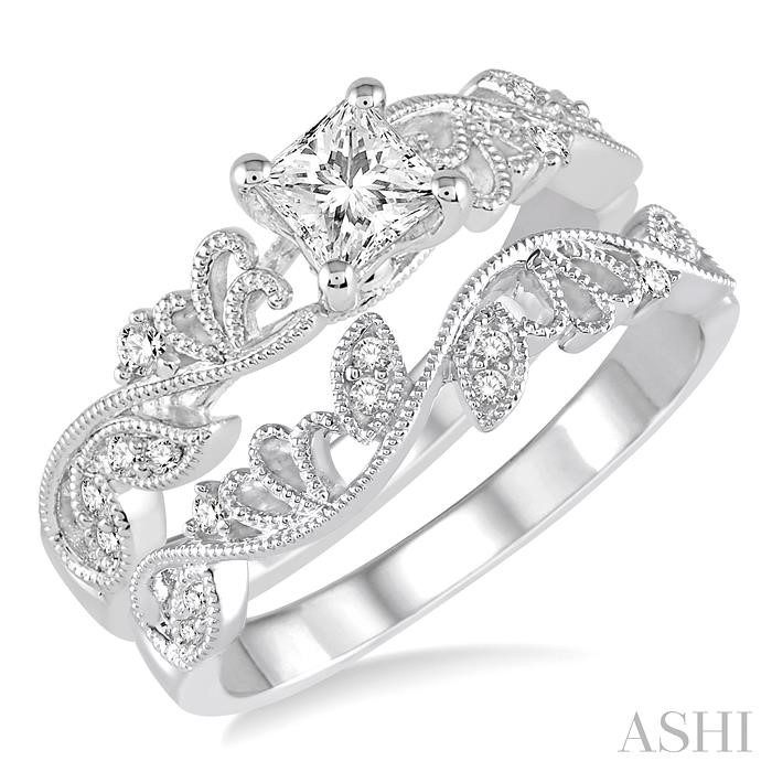 PRINCESS SHAPE DIAMOND WEDDING SET