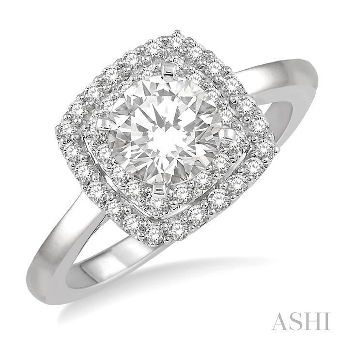 ROUND SHAPE HALO DIAMOND ENGAGEMENT RING