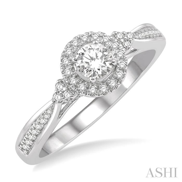 ROUND SHAPE HALO DIAMOND ENGAGEMENT RING