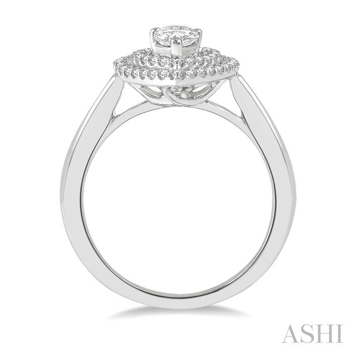 Pear Shape Halo Diamond Engagement Ring-3