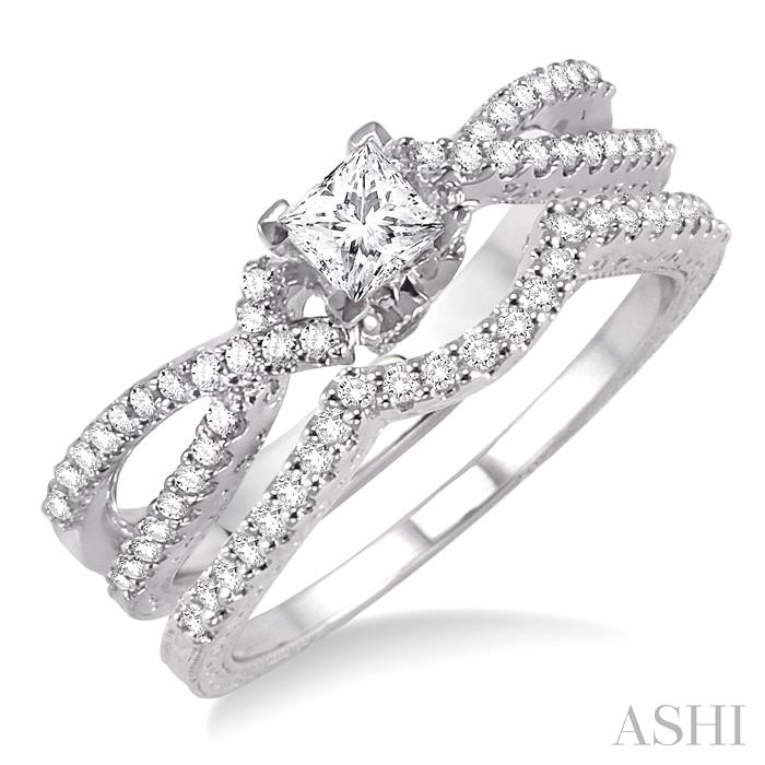 PRINCESS SHAPE DIAMOND WEDDING SET