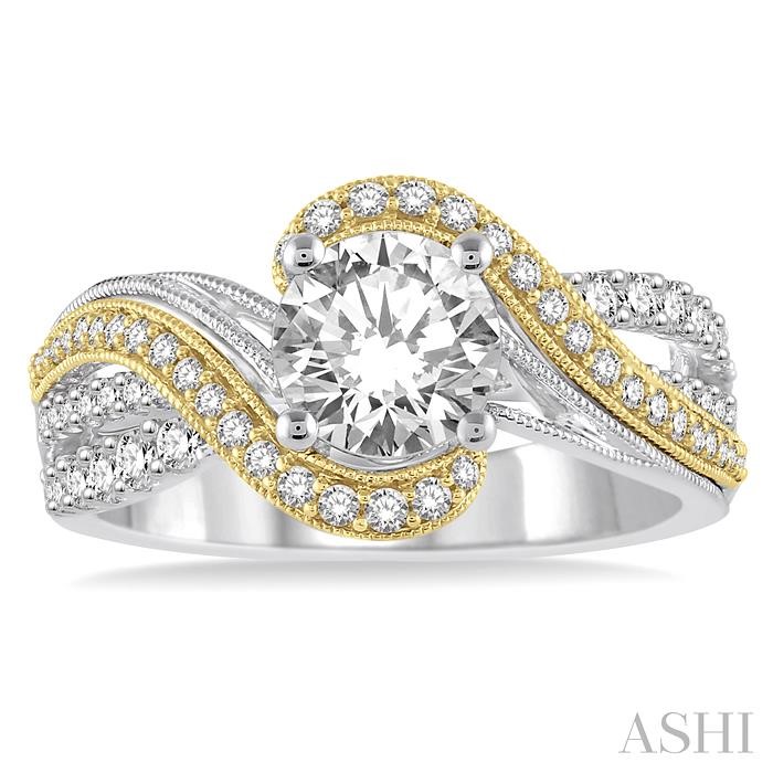 Round Shape Semi-Mount Diamond Engagement Ring-2