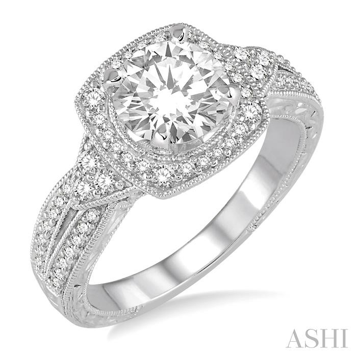 ROUND SHAPE HALO DIAMOND ENGAGEMENT RING