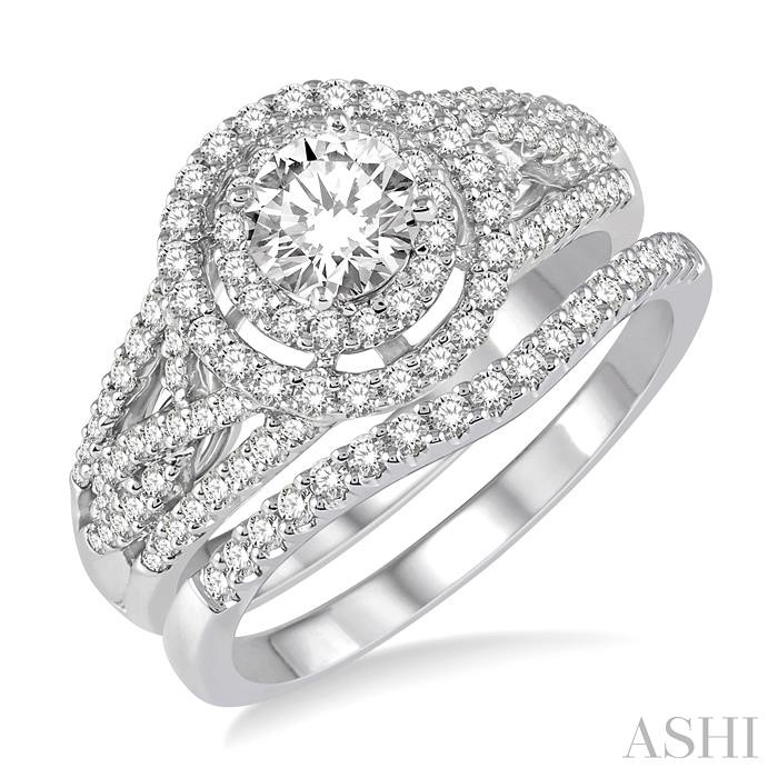 HALO DIAMOND WEDDING SET