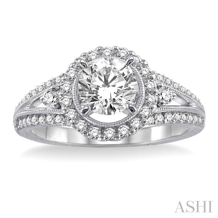 Round Shape Halo Diamond Engagement Ring-2