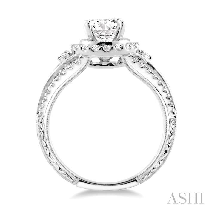 Round Shape Halo Diamond Engagement Ring-3