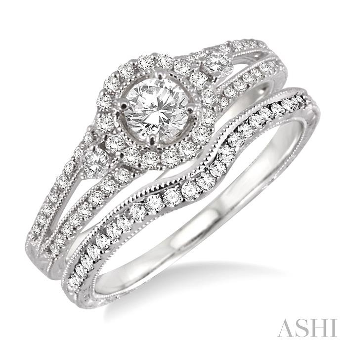 HALO DIAMOND WEDDING SET