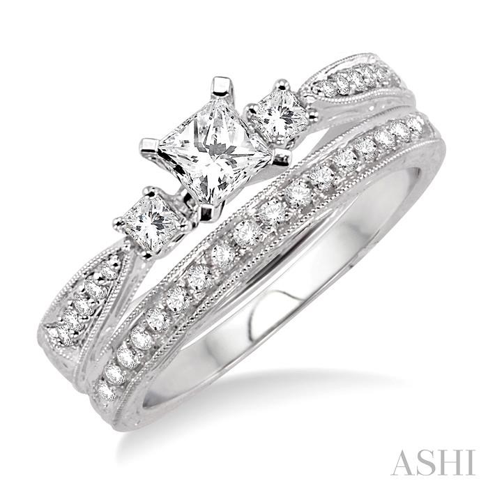 PAST PRESENT & FUTURE DIAMOND WEDDING SET