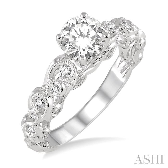 ROUND SHAPE SEMI-MOUNT DIAMOND ENGAGEMENT RING