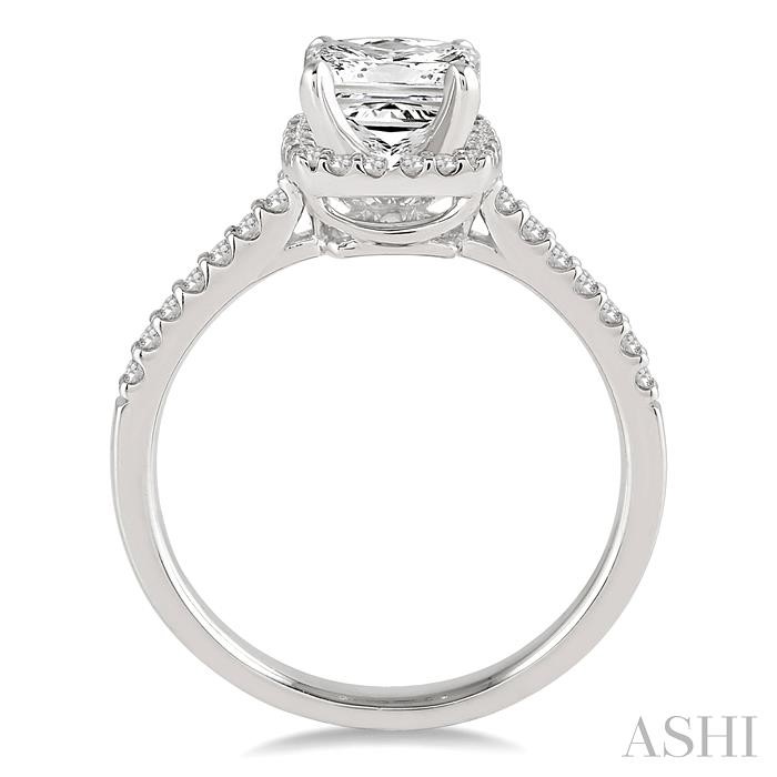 Princess Shape Halo Diamond Engagement Ring-3