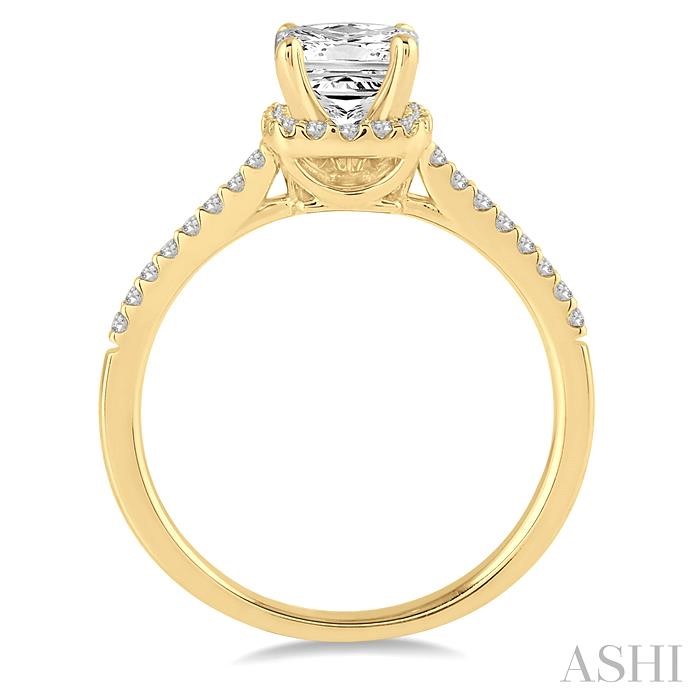 Princess Shape Halo Diamond Engagement Ring-3