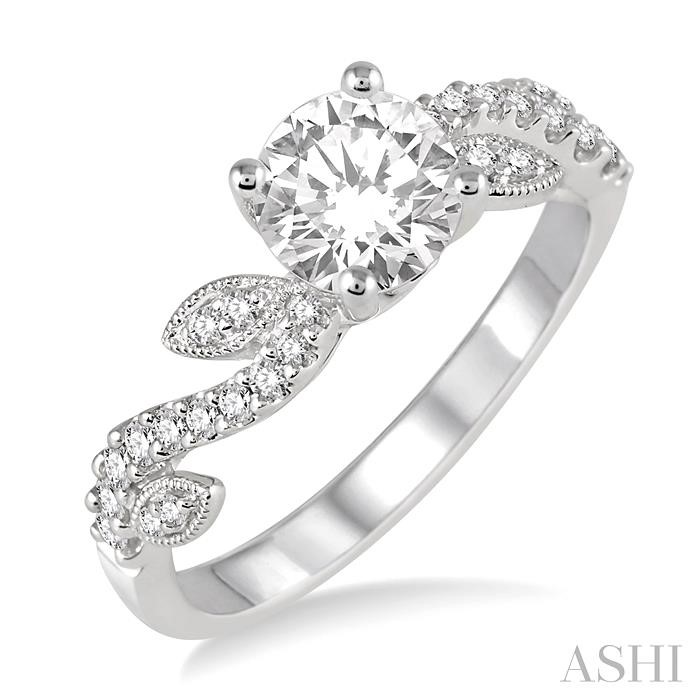 ROUND SHAPE SEMI-MOUNT DIAMOND ENGAGEMENT RING