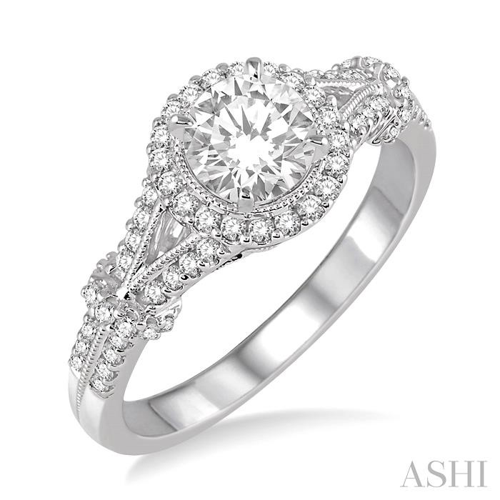 ROUND SHAPE HALO DIAMOND ENGAGEMENT RING