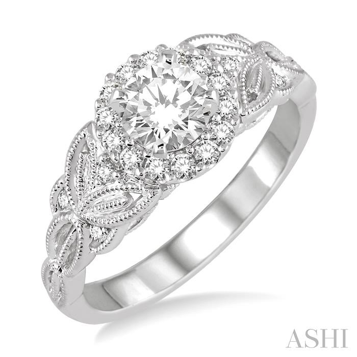 ROUND SHAPE HALO DIAMOND ENGAGEMENT RING