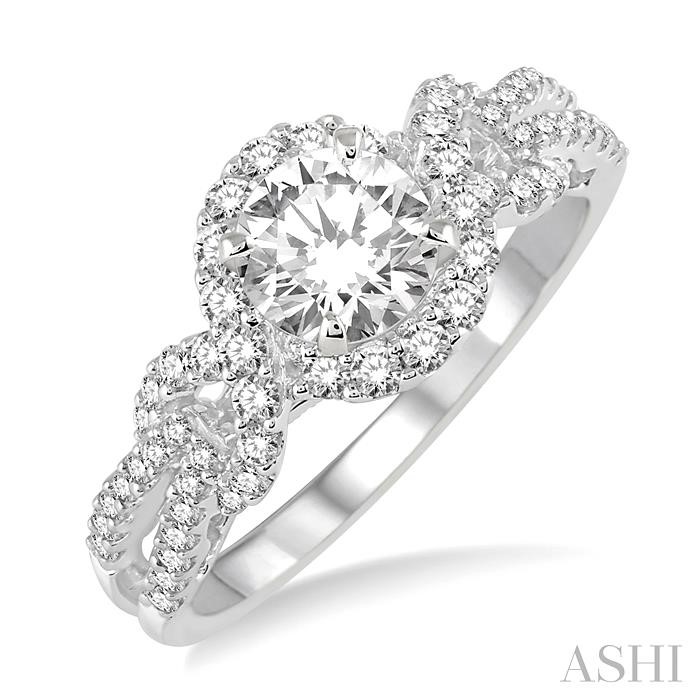 ROUND SHAPE HALO DIAMOND ENGAGEMENT RING