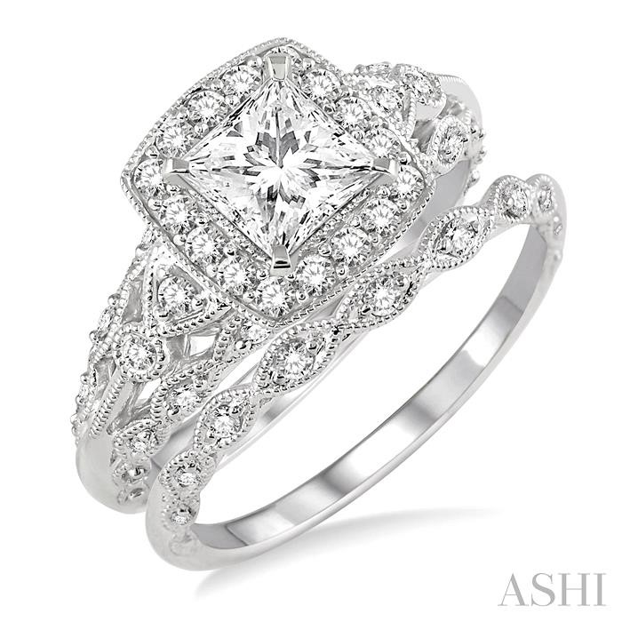 HALO DIAMOND WEDDING SET