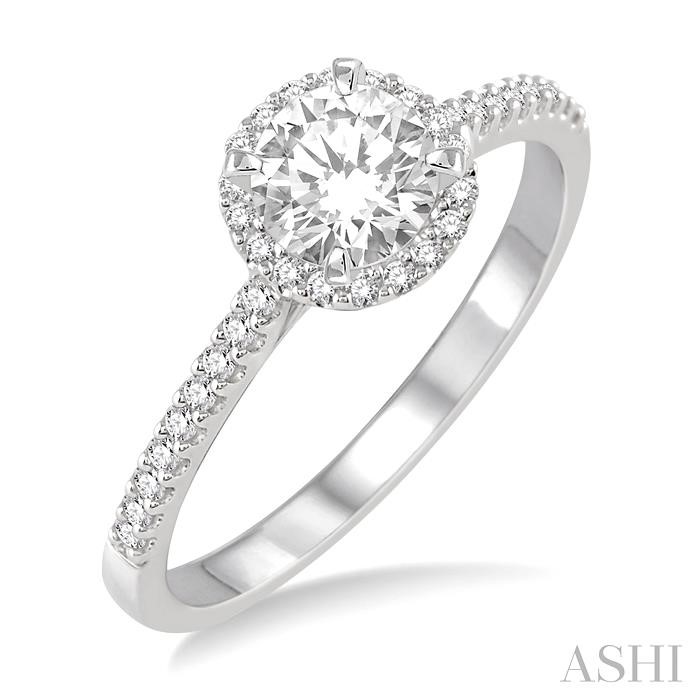 ROUND SHAPE HALO DIAMOND ENGAGEMENT RING