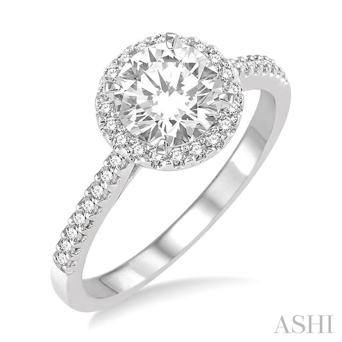 SEMI-MOUNT HALO DIAMOND ENGAGEMENT RING