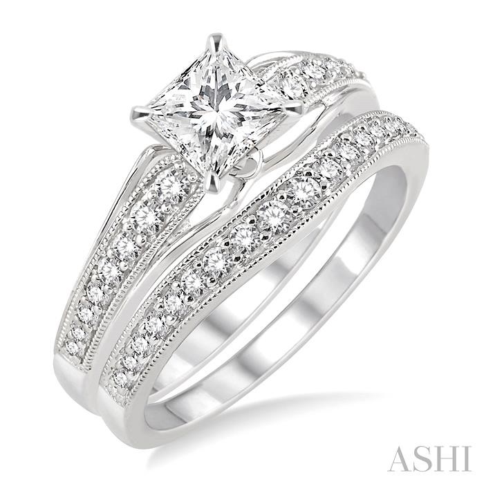 PRINCESS SHAPE DIAMOND WEDDING SET