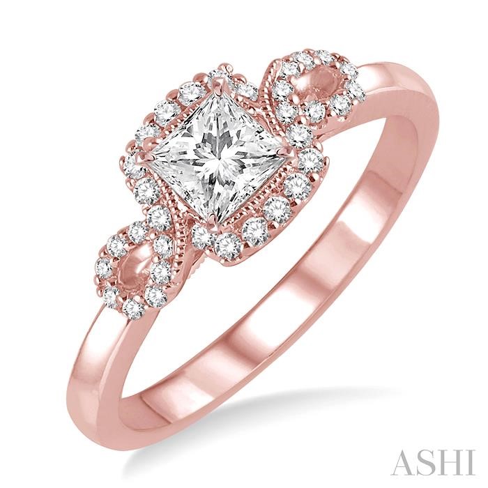 SEMI-MOUNT HALO DIAMOND ENGAGEMENT RING