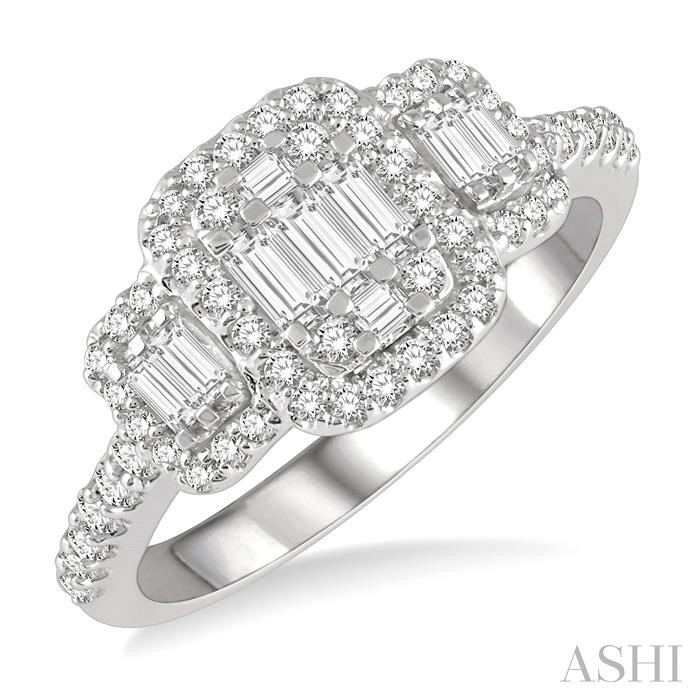 PAST PRESENT & FUTURE HALO FUSION DIAMOND ENGAGEMENT RING