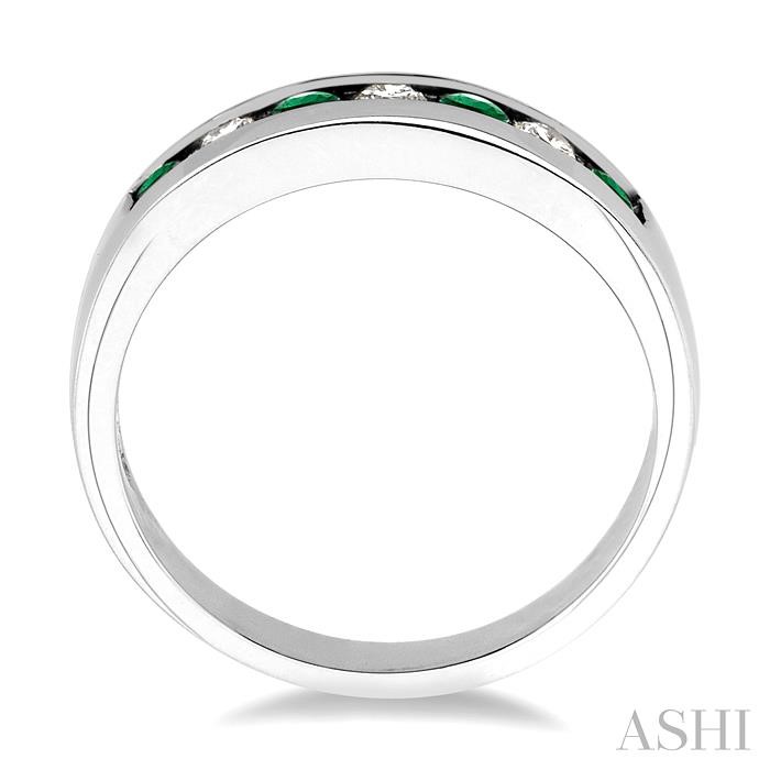 Channel Set Alternate Gemstone & Diamond Wedding Band-3