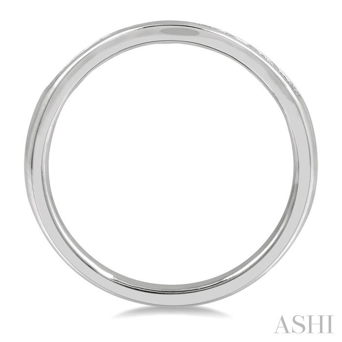 Channel Set Curved Diamond Wedding Band-3