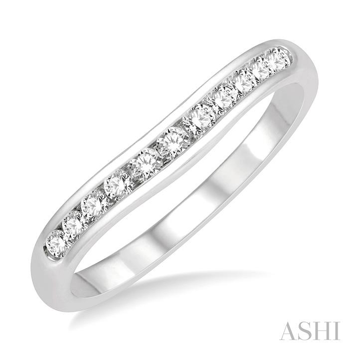 Channel Set Curved Diamond Wedding Band