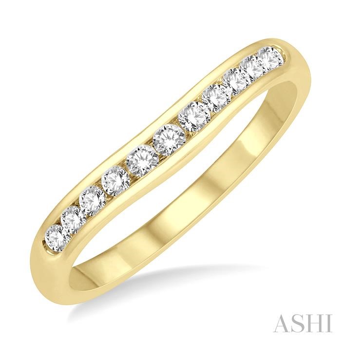 Channel Set Curved Diamond Wedding Band
