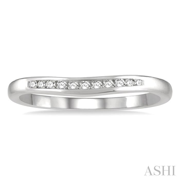 Channel Set Curved Diamond Wedding Band-2