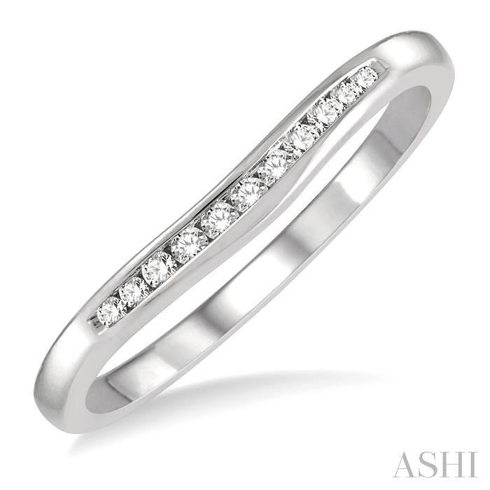 Channel Set Curved Diamond Wedding Band
