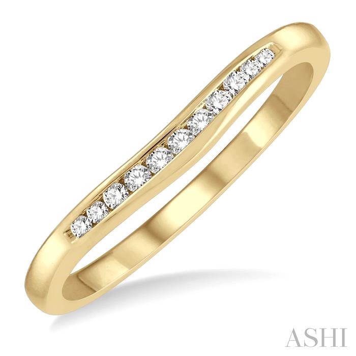 Channel Set Curved Diamond Wedding Band