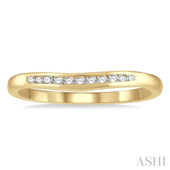 Channel Set Curved Diamond Wedding Band-2