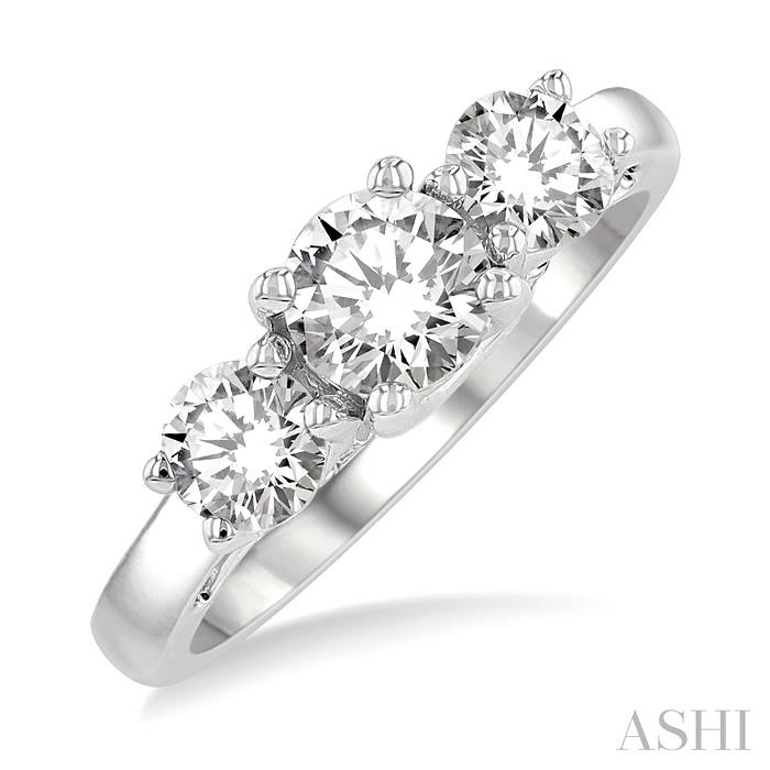 ROUND SHAPE PAST PRESENT & FUTURE DIAMOND ENGAGEMENT RING