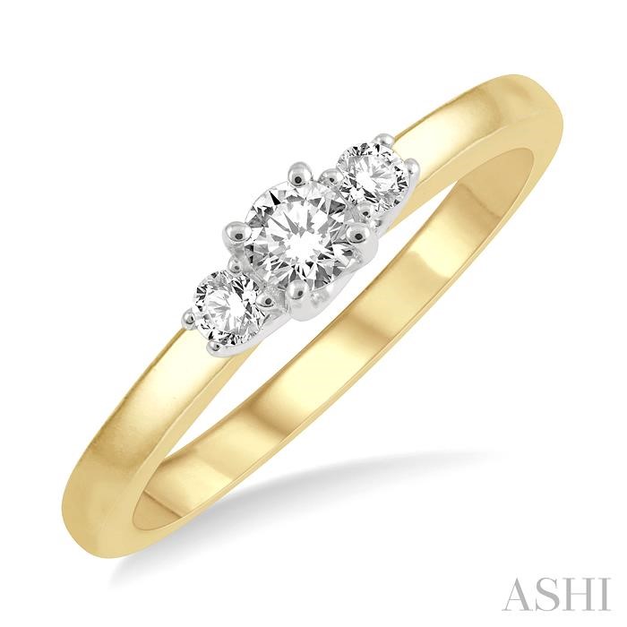 ROUND SHAPE PAST PRESENT & FUTURE DIAMOND ENGAGEMENT RING