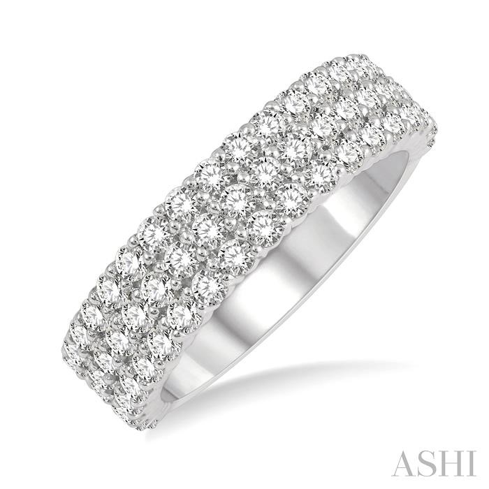 THREE ROW DIAMOND WEDDING BAND