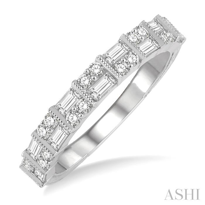 TWO ROW BAGUETTE DIAMOND WEDDING BAND