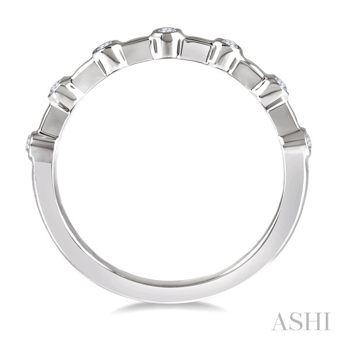 Stackable Bezel Set Diamond Wedding Band
